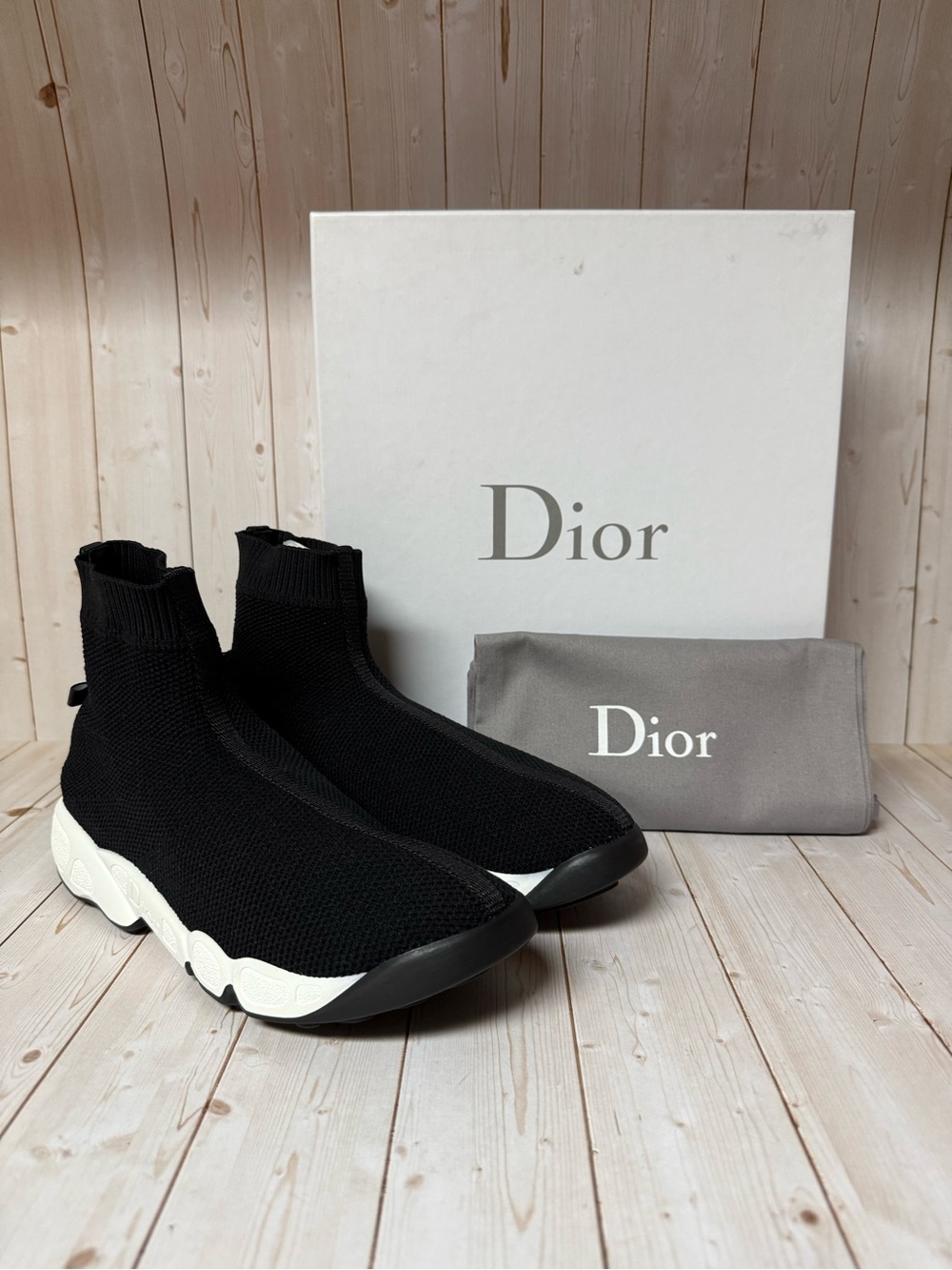 Dior Technical Canvas Fusion High Top Sneaker Black Sz 38.5 / 8.5